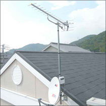 壁面取付 UHFアンテナ+BSアンテナ +ブースター